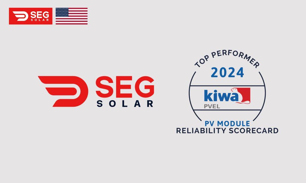 SEG Solar awarded "Top Performer" in 7 tests by Kiwa PVEL in 2024 PV Module Reliability Scorecard